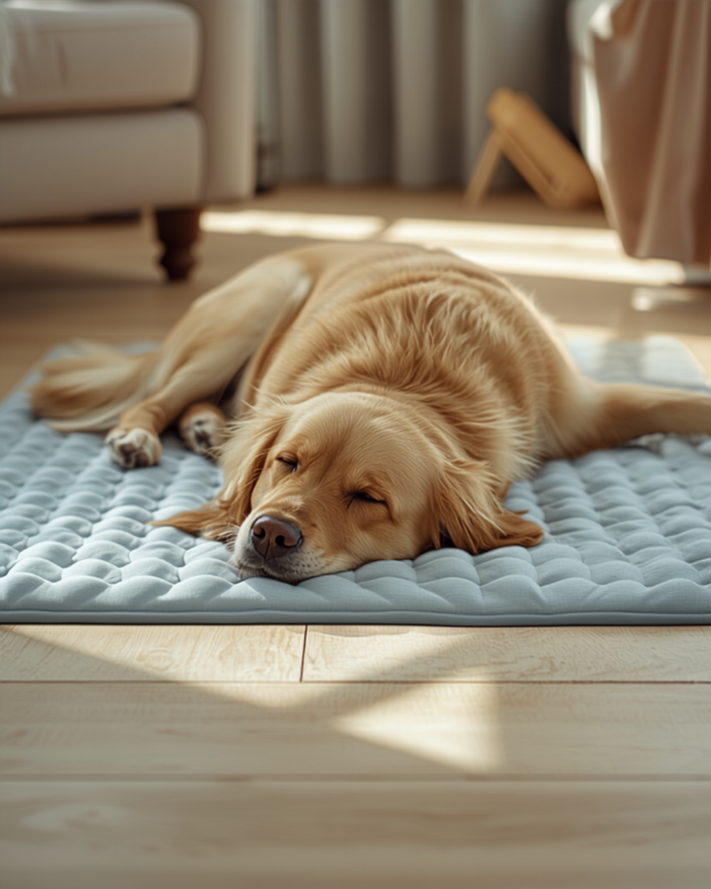 Dog relaxing on Petwizo cooling mat