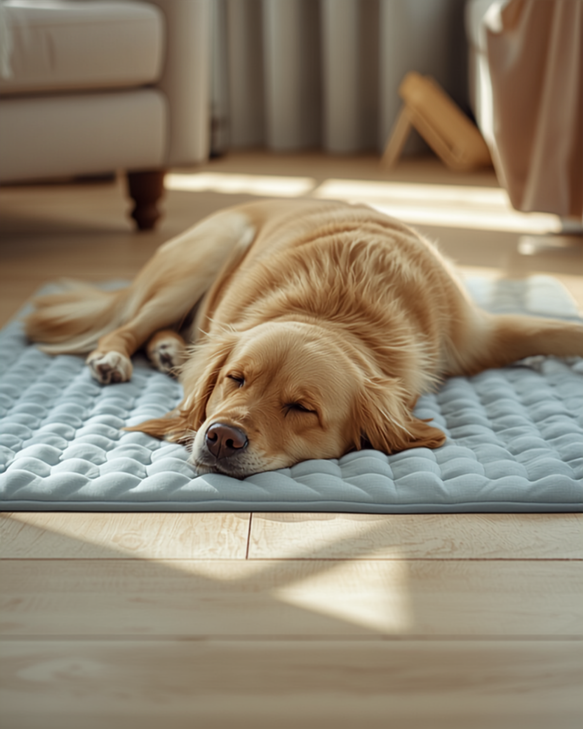 Dog relaxing on Petwizo cooling mat