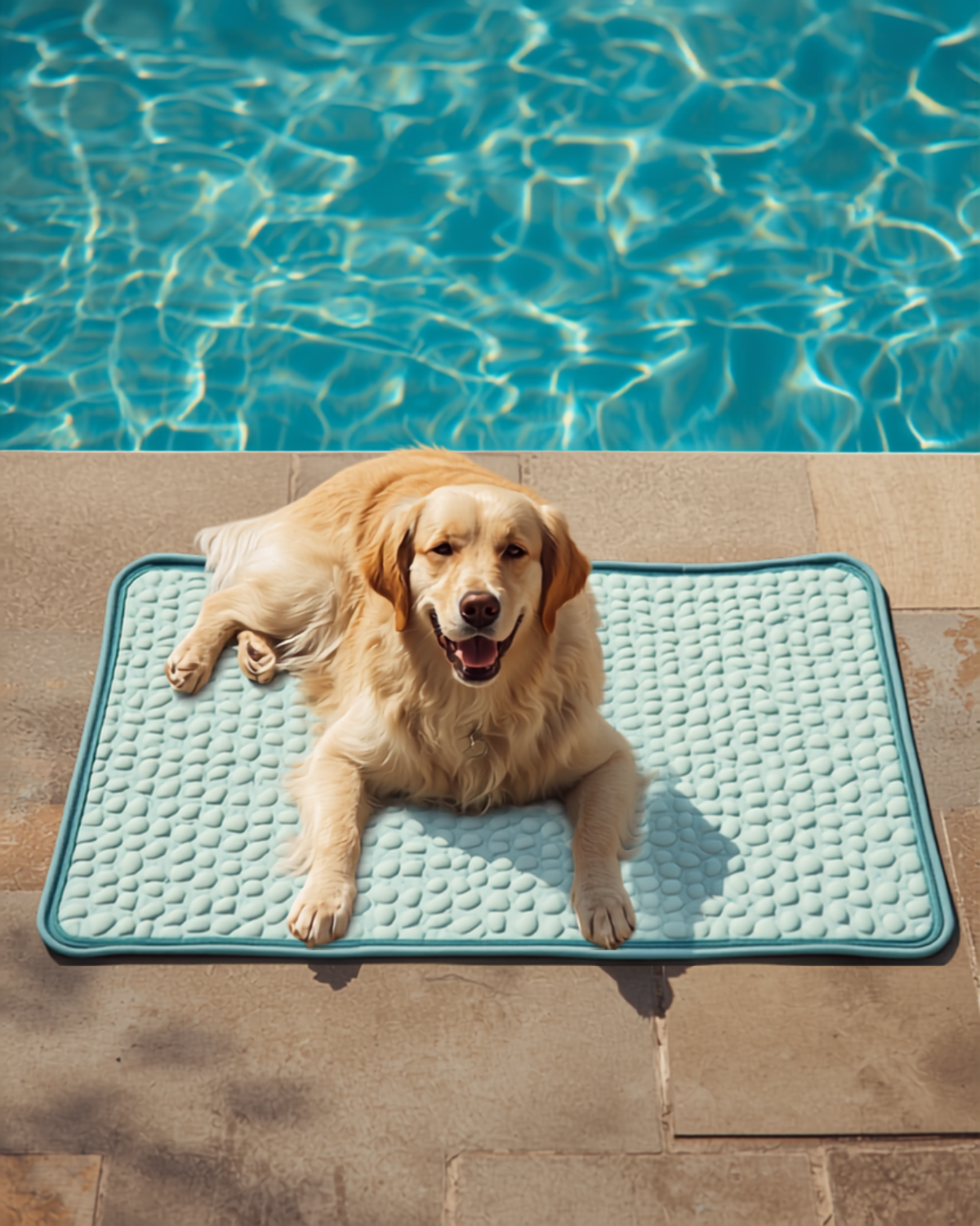Dog relaxing on Petwizo cooling mat