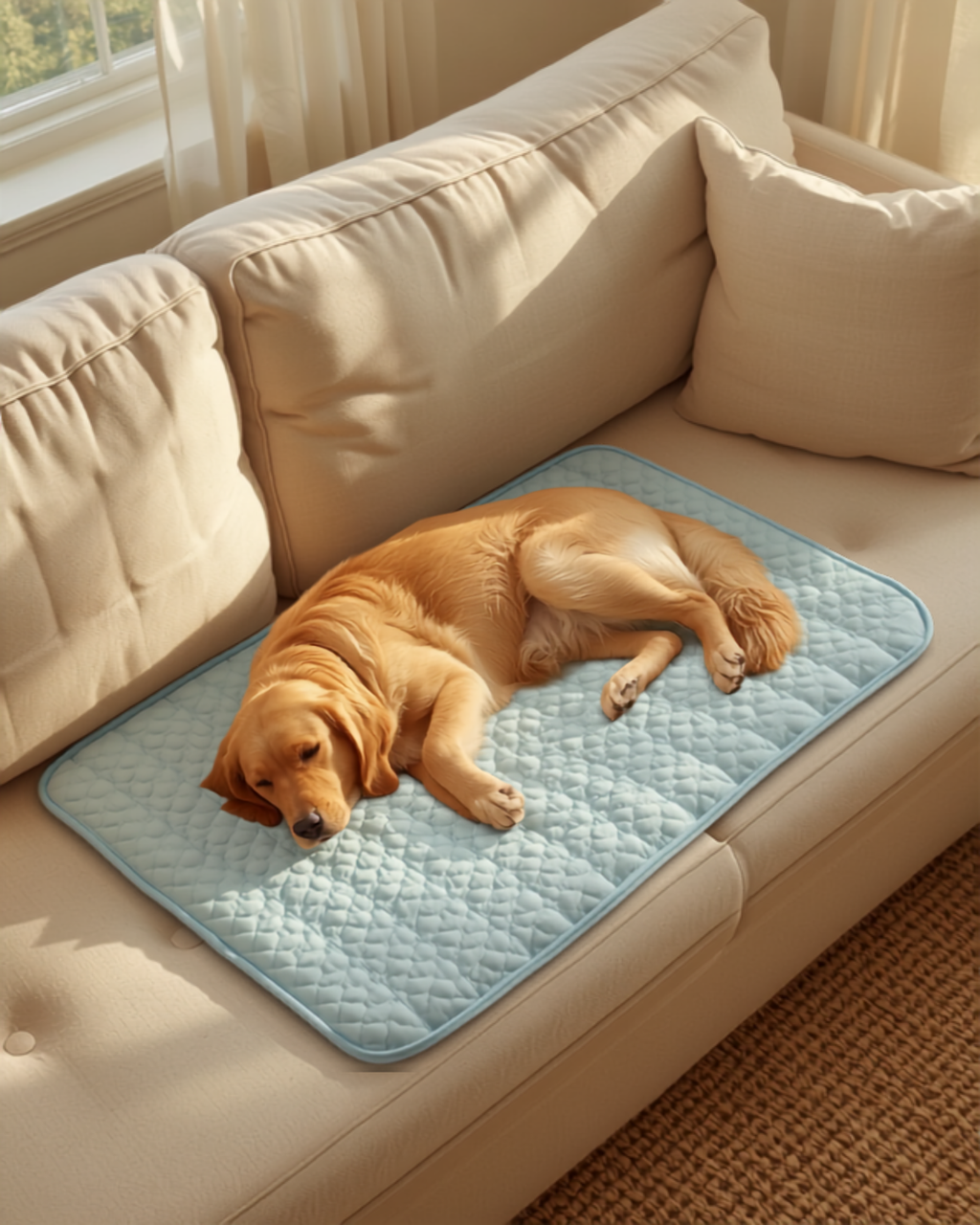 Dog relaxing on Petwizo cooling mat
